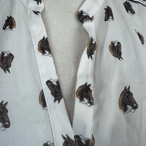 Zara Basic long sleeve top with horse print size large - Picture 8 of 14
